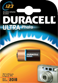 Duracell Lithium CR123a batterij